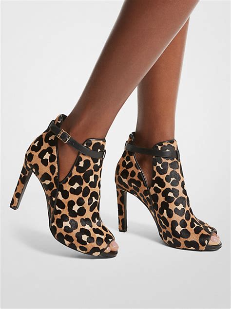 michael kors lawson open toe|leopard print calf hair shoes.